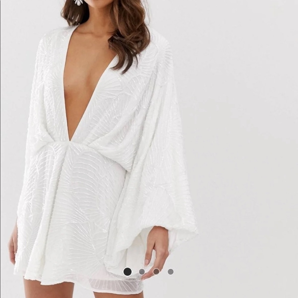 ASOS Batwing white beaded romper